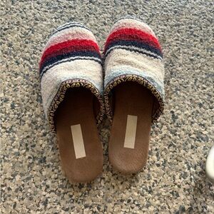 Unisex mule slippers moccasins Mexican blanket woven slip ons